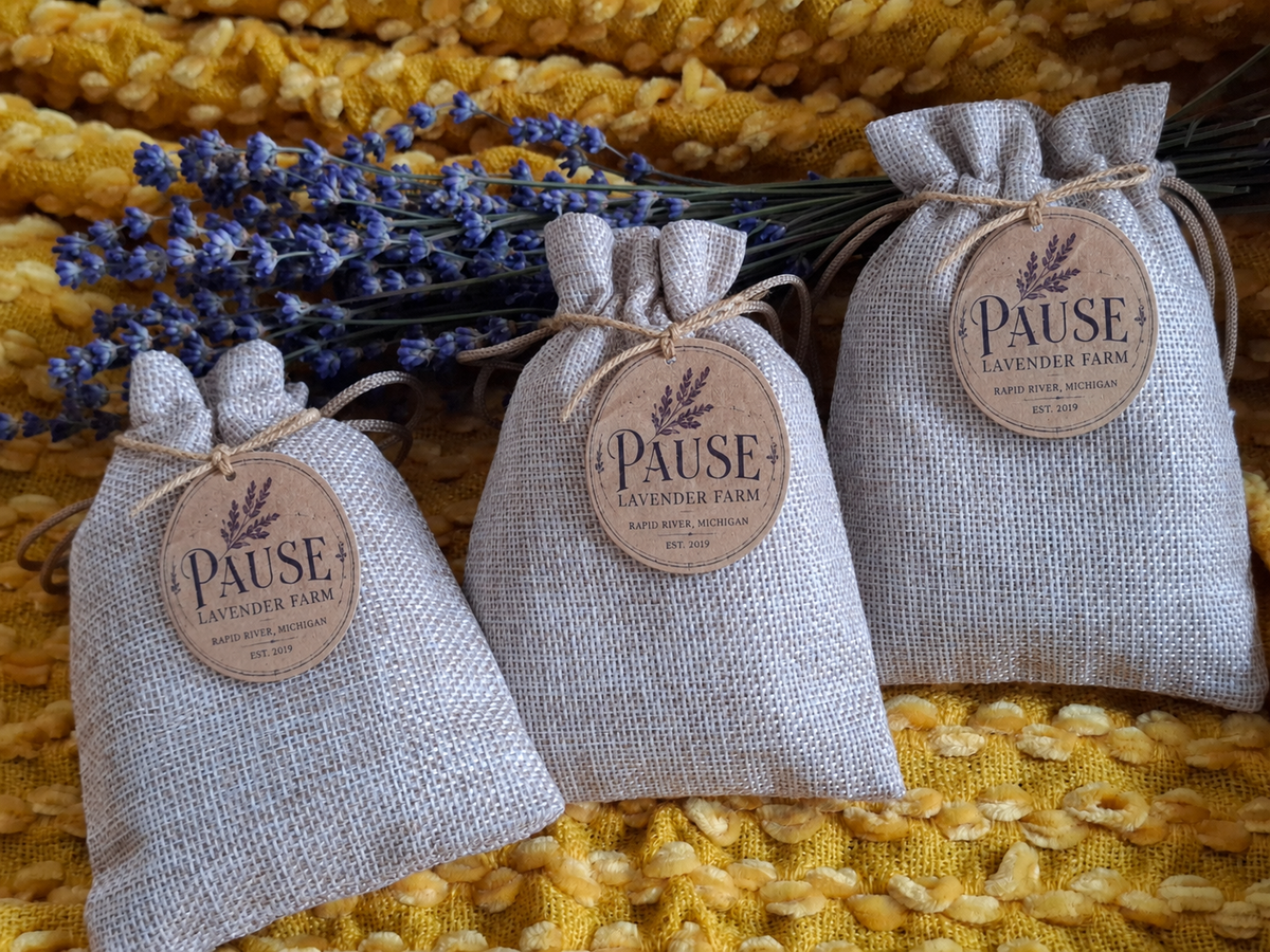 Large Lavender Sachet | Set of 3 | Organic Dried Lavender Gift - Ships Free