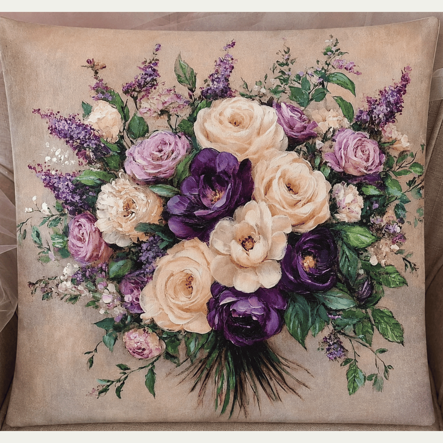 Lavender Scented Decorative Pillow Cover