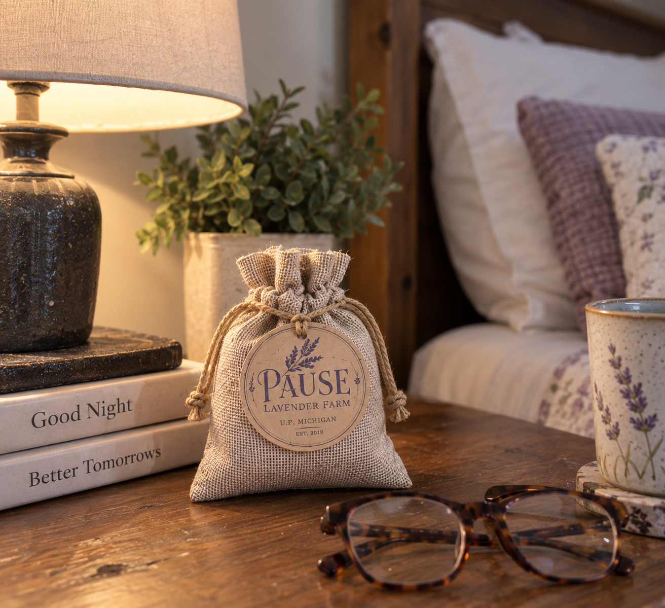 Large Lavender Sachet | Set of 3 | Organic Dried Lavender Gift - Ships Free