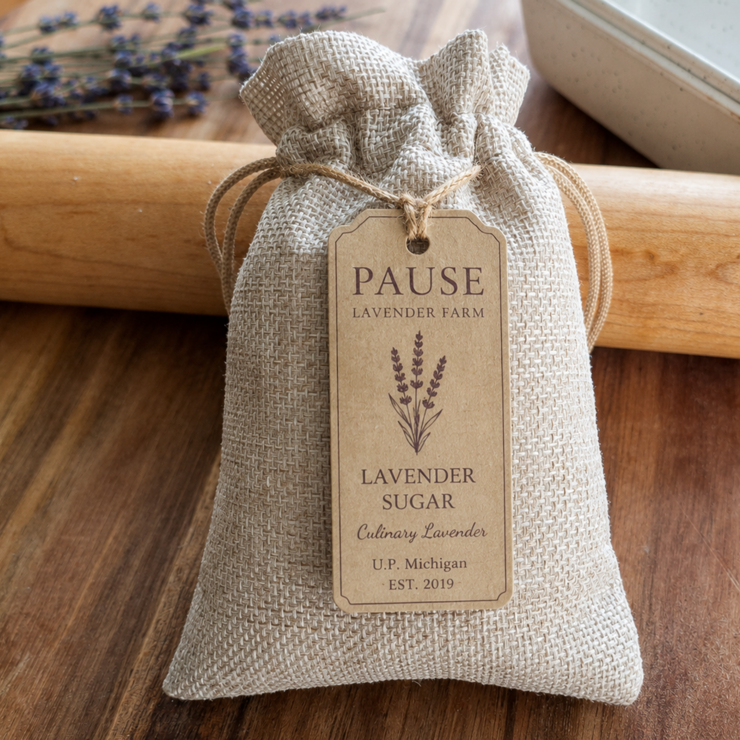 Lavender Sugar Sack | 8 oz Small-Batch Culinary Lavender Sugar